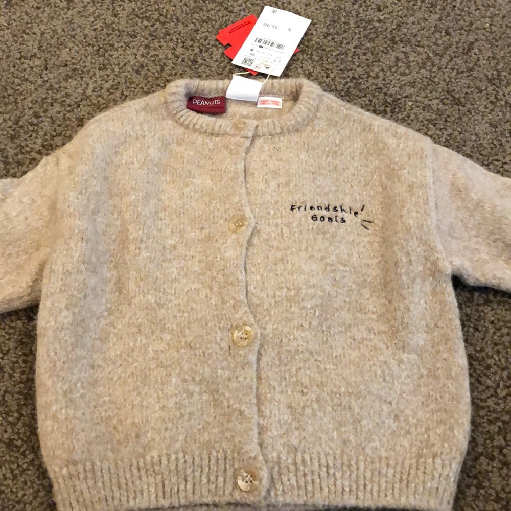 Brand new Zara Peanuts sweater cardigan